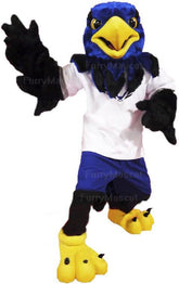 FurryWu Blue Hawk with Black Wings Mascot Costumes Carnival Party Cosplay Suit